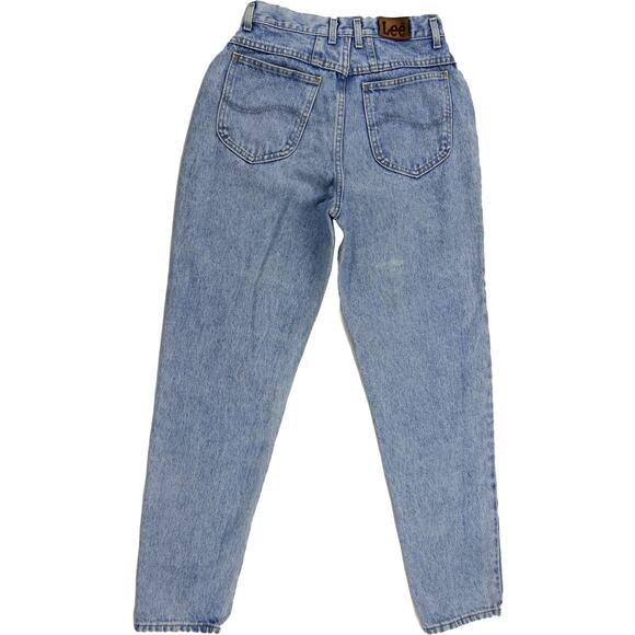 80s 90s Vintage Lee Light Wash Hipster Rock Grunge Waisted Mom Denim Jeans 27 - Picture 9 of 10